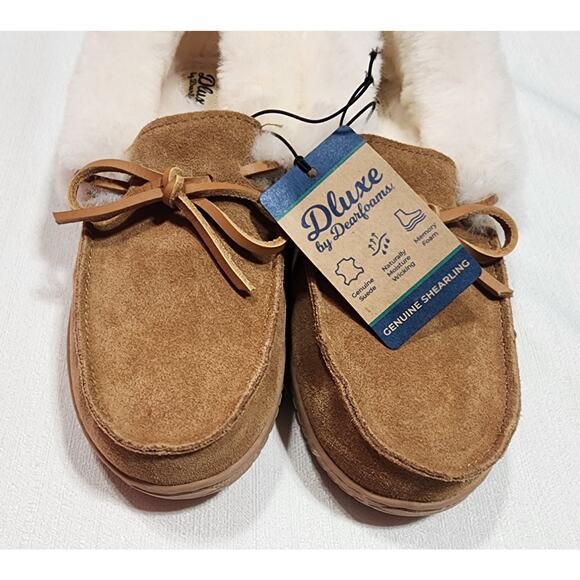 Dluxe by Dearfoams Women's Shearling with Fur Slippers size 8 - Picture 4 of 7